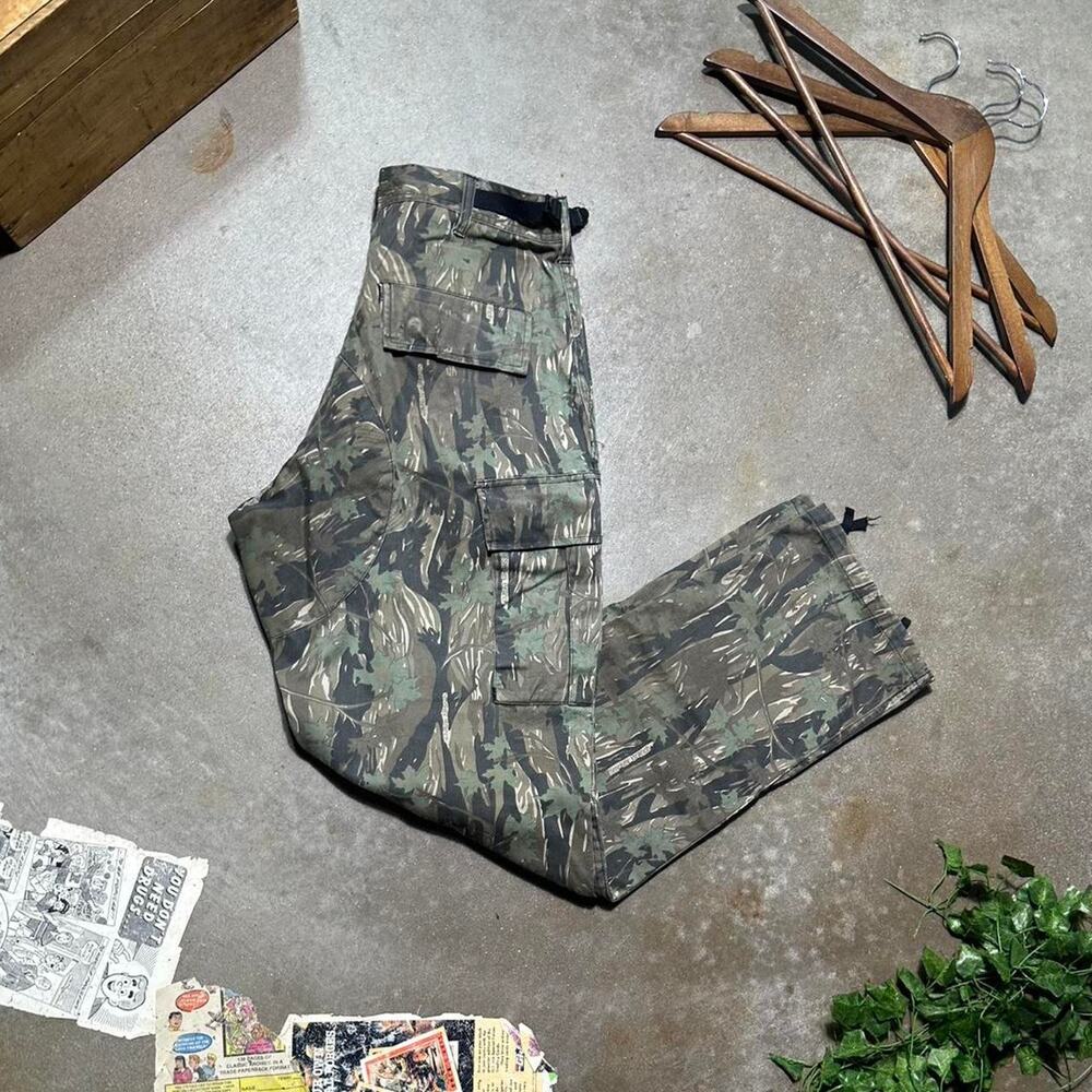 Vintage Army Camo Cargo Pants 31x31 Double Knees Camouflage Baggy Skater Jeans